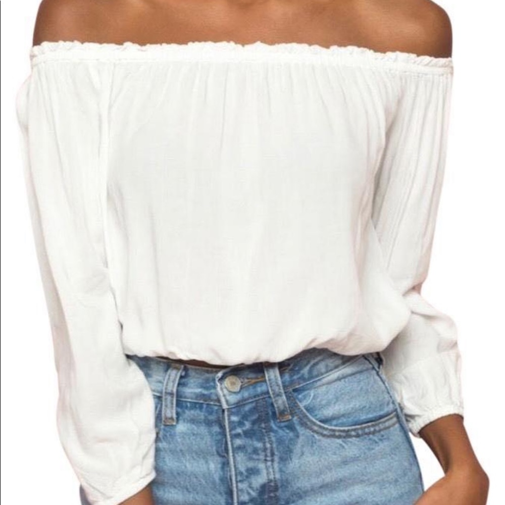 Brandy Melville Off the Shoulder White Maura Top